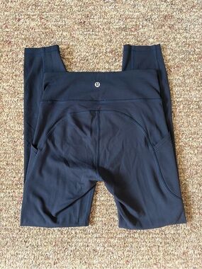 Lululemon Navy High-Rise Leggings with Back Logo